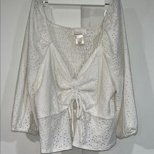 White Eyelet Women's Top